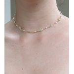 Choker Margaridas com Pérolas 35+5cm