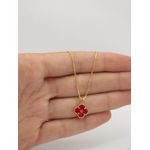 Colar Trevo Vermelho 45cm
