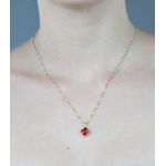 Colar Trevo Vermelho 45cm