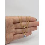 Colar 2x1 Coração e Zircônia 40/45cm+5cm