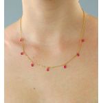 Colar com Zircônias Vermelho 45cm