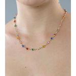 Colar Pedras Coloridas 45cm