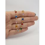 Colar Pedras Coloridas 45cm