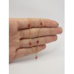 Colar com Zircônias Vermelho 45cm