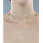 Choker Pedras Coloridas 30+10cm