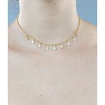 Choker com Zircônias Gotas 30+10cm
