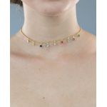 Choker Pedras Coloridas 30+10cm 