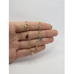 Choker Bolinha com Pedras Coloridas 30+10cm