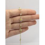 Pulseira Infantil Margaridas e Pérolas 13cm