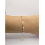Pulseira Infantil Plaquinha Pérola 14cm