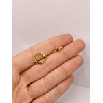 Brinco Argola Coração Zircônia Rosa P