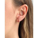 Brinco Argola Coração Zircônia Rosa M