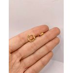 Brinco Argola Coração Zircônia Rosa M