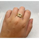 Anel Quadrado Vazado Regulável