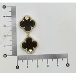 Brinco Trevo Marrom Pendurado