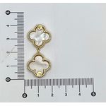 Brinco Trevo Madre Pérola Pendurado