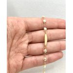 Pulseira Infantil Pérola Coração Com Plaquinha 