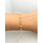 Pulseira Infantil Pérola Coração Com Plaquinha 