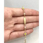 Pulseira Infantil Margarida Com Plaquinha 13,5cm