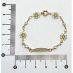 Pulseira Infantil Margarida Com Plaquinha 13,5cm