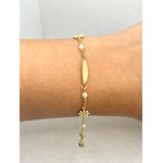 Pulseira Infantil Margarida Com Plaquinha 13,5cm
