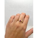 Anel Solitário 3 Amores Rosa