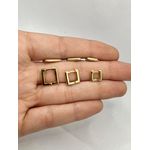 Trio De Argola Quadrada