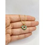 Pingente Coração Abalone Zircônia