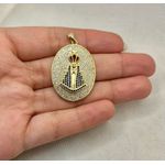 Pingente Oval Nossa Senhora Cravejada