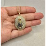 Pingente Oval Nossa Senhora Cravejada