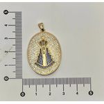 Pingente Oval Nossa Senhora Cravejada