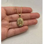 Pingente Relicário Oval Trabalhado
