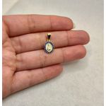 Pingente Nossa Senhora Pequeno Com Borda Zircônia Azul