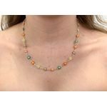 Colar Margaridas Coloridas 45+5cm