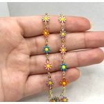 Colar Margaridas Coloridas 35+5cm