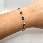 Pulseira Retângulos Coloridos 18cm