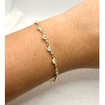 Pulseira Corações De Zircônia Branca 18cm