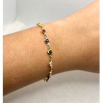 Pulseira Corações De Zircônia Colorida