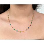 Colar Pedras Coloridas 45cm