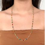 Colar Pedras Coloridas 60cm