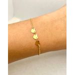 Pulseira Infantil Com Três Corações Liso