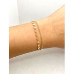 Pulseira Dupla Círculo Liso E Corrente Elos