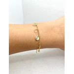 Pulseira Com Pingentes Coração Liso E Vazado