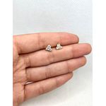 Brinco Triângulo Com Três Zircônias