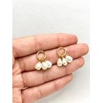 Brinco Círculo com 3 Pérolas