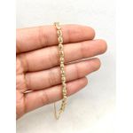 Pulseira De Zircônias Com Fecho Silicone 