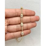 Pulseira Com Fileira Cravejada E Detalhes De Zircônia Fecho Silicone 
