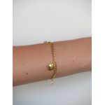 Pulseira Grumet com Coração e Ponto de Luz 18cm