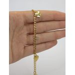 Pulseira Grumet com Coração e Ponto de Luz 18cm