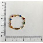 Pulseira Infantil Plaquinha Pedras Coloridas 14cm